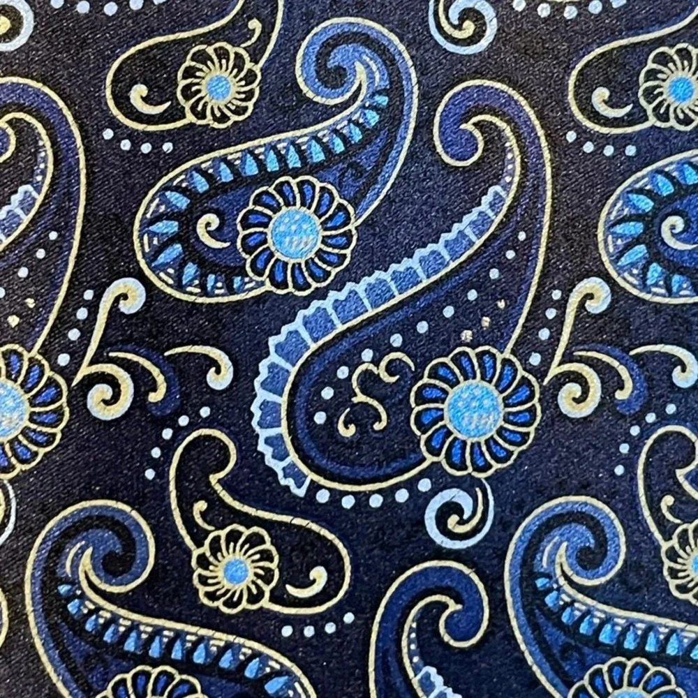 Ermenegildo Zegna Necktie Mens Blue Dapper Silk Paisley Wedding Office Italy‎